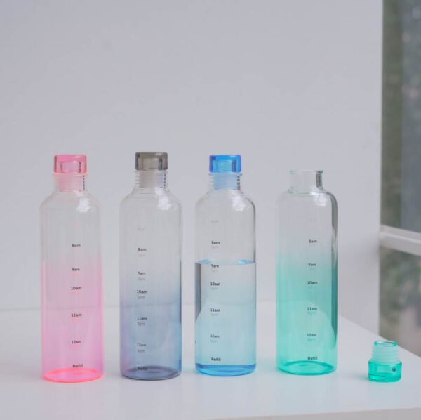 borosilicate glass water bottle with airtight lid | 500ml | 4 color options