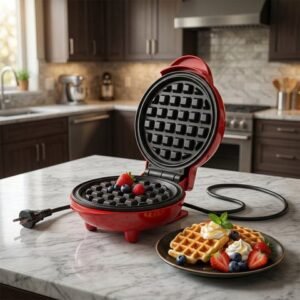 mini waffle maker non stick, compact & easy to use chef's embrace
