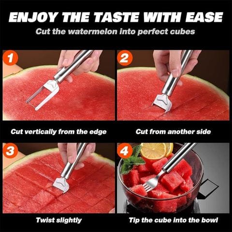 smart 2 in 1 watermelon cube cutter with integrated serving fork smart 2 in 1 watermelon cube cutter with integrated serving fork
